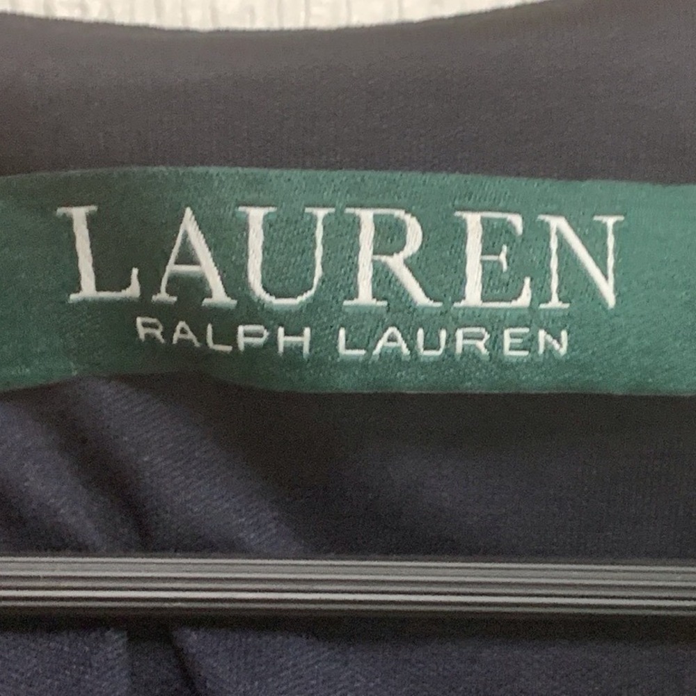 Lauren Ralph Lauren Dress Womens 12 Navy Floral Sleeveless Trapeze Swing Lined - Picture 4 of 10